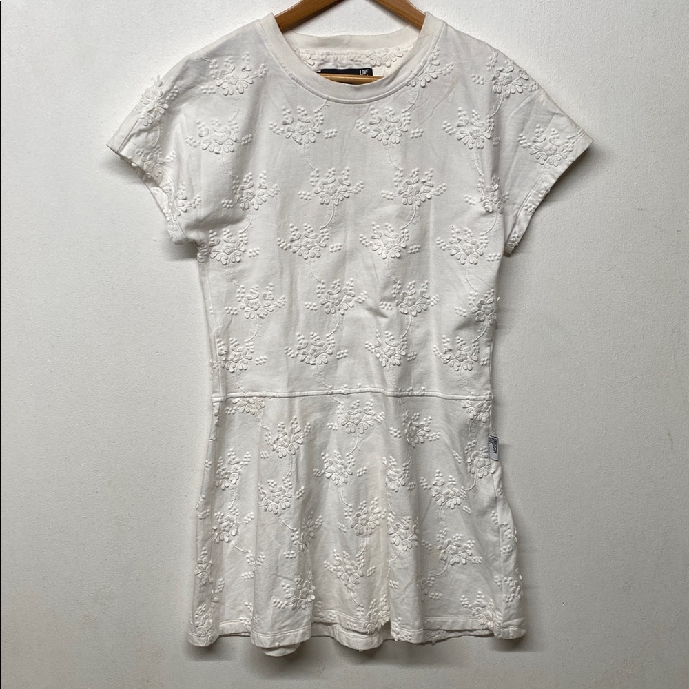 Love Moschino Embroidered Floral Mini Dress White US 4